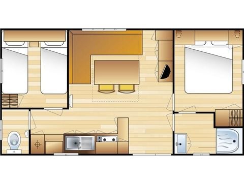Mobilheim 6 personen - Lüttich – 6 Personen – 2 Schlafzimmer – Klimaanlage