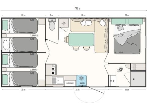 MOBILHOME 8 personas - Mobile Home 4 Habitaciones 6/8 Personas