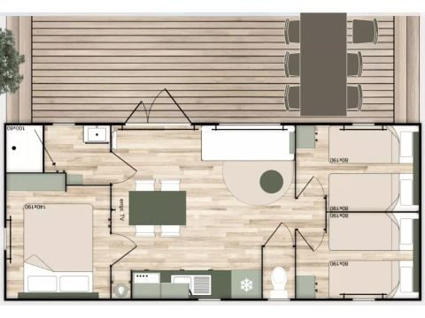 MOBILHOME 6 personnes - Mobil Home Terracotta 4 Pièces 6 Personnes + TV