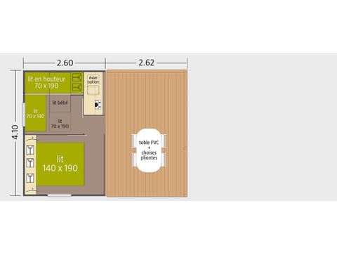 Mobilheim 4 Personen - Cottage Robinson - Ohne Sanitäranlagen