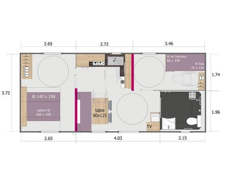 Mobile home 4 persons - Cottage Carennac - PMR access