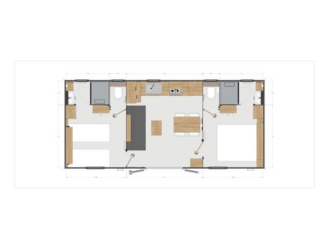 Mobile home 4 persons - Cottage Terrasses du Causse - 2 bedrooms