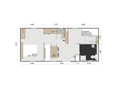 Mobile home 4 persons - Cottage Terrasses du Causse - PMR access