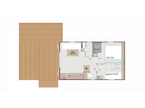 Mobilheim 4 Personen - Cottage Les Étoiles Occitanes (Ankunft Sonntag)
