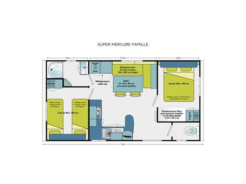 Mobilheim 4 personen - LOGGIA CLASSIC - nicht überdachte Terrasse