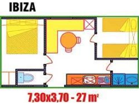 Mobile home 4 persons - IBIZA DUO ECO 2 bedrooms 27m² 2003