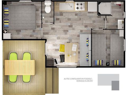 STACARAVAN 4 personen - Malaga compact 2 slaapkamers 23 m² 2019/2020