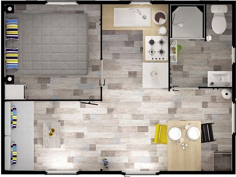 CASA MOBILE 3 persone - IBIZA SOLO 1 camera da letto 20m² 2018 - 2019 2/3 posti