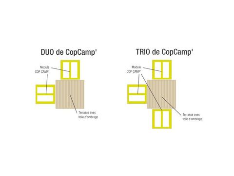 Bungalow 4 personen - Lodge COP'CAMP 18m² 2 kamers 2020 zonder eigen badkamer