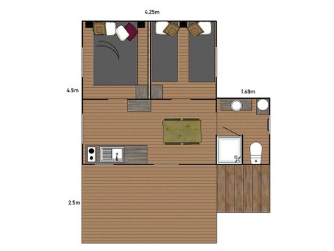 MOBILHOME 5 personnes - Cosyflower Premium 38 m²