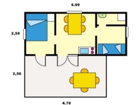 CHALET 4 personas - sin instalaciones sanitarias