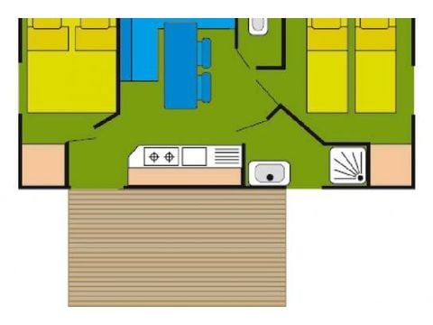 Mobile home 4 persons - Mobile-home | Comfort | 2 Bedrooms | 4 Pers. | Raised terrace | Air-con.