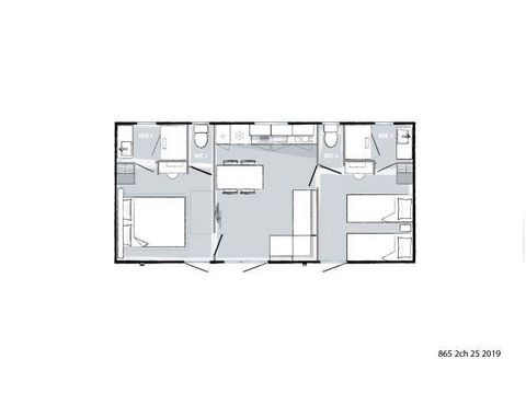 MOBILE HOME 4 people - Mobile-home ORANGER Premium 33m2 (2 bedrooms) covered terrace 19m2- 2 bathrooms + LV + TV + Air conditioning 1/5 pers