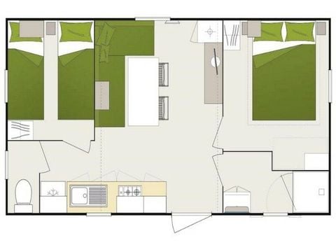Mobilhome 6 personnes - Confort+ 3 Pièces 4/6 Personnes