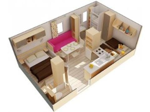 Mobilheim 4 Personen - CANCUN - 2 Schlafzimmer - SAMSTAG