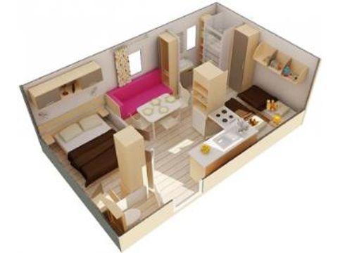 MOBILHOME 4 personas - CANCUN - 2 habitaciones - SÁBADO