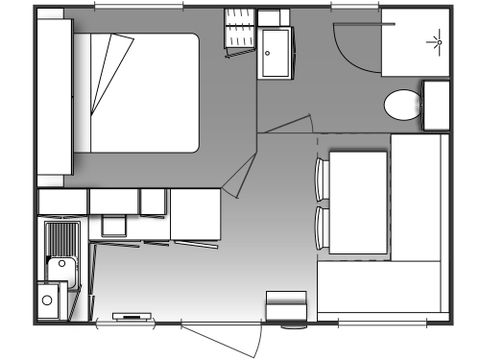 Mobile home 2 persons - EL PEQUENO - 1 Bedroom - SATURDAY