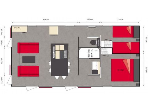 BUNGALOW 4 personnes - HACIENDA - 2 Chambres - DIMANCHE