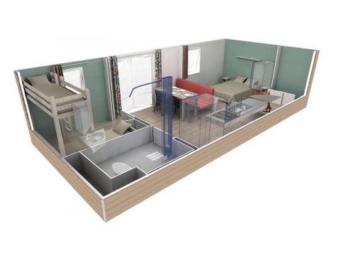 MOBILE HOME 4 people - Mobile home PMR Confort 35m² (2 bedrooms) + air conditioning + covered terrace + TV 4 pers