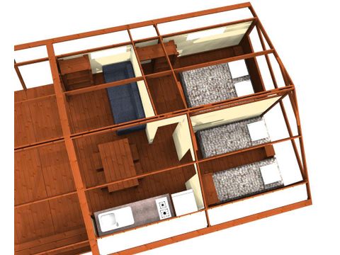 CANVAS BUNGALOW 5 people - Freeflower Confort 29m2 including 8m² terrace (2 bedrooms - no private bathroom) + TV 5 pers