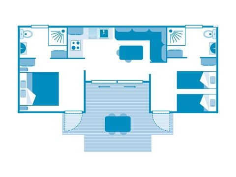 MOBILHEIM 4 Personen - COTTAGE COLORS 4p 2ch 2SdB ****