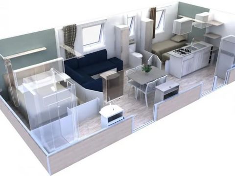 CASA MOBILE 4 persone - Casa mobile Campbell Premium 34m² (2 camere) - aria condizionata + lavastoviglie + TV 4 pers.