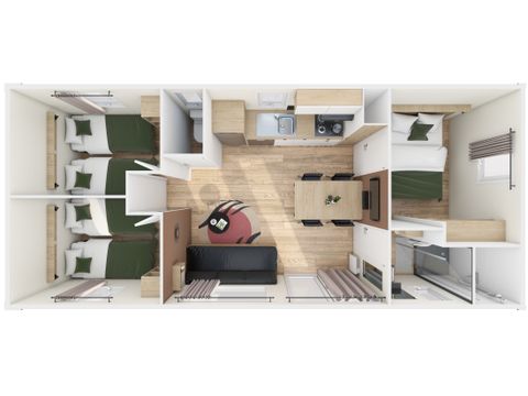 MOBILHOME 6 personnes - Homeflower Premium 35m² (3 chambres)