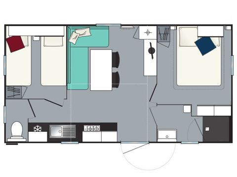 Mobile home 6 persons - Evasion 2 bedrooms 28m² (28m²)