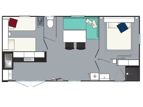 Mobile home 7 persons - Evasion 2 bedrooms 28m² (28m²)