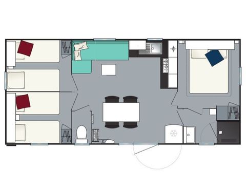 Mobile home 8 persons - Leisure 3 bedrooms 30m²