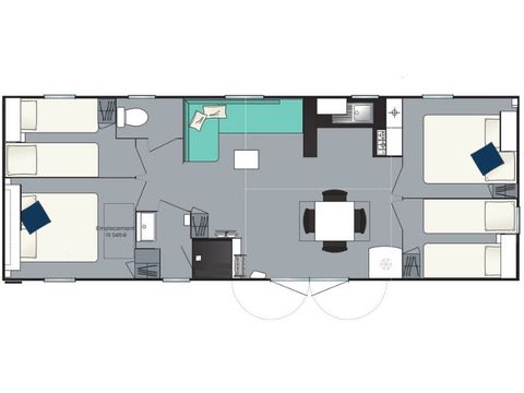 CASA MOBILE 8 persone - Casa mobile Confort+ 8 persone 4 camere da letto 37m² - casa mobile per 8 persone