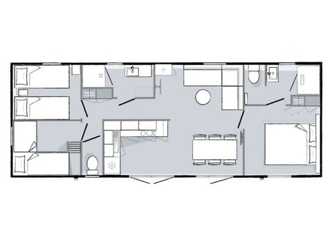 Mobilhome 6 personnes - Mahana - 3 chambre - 2 salles de bain 40m²