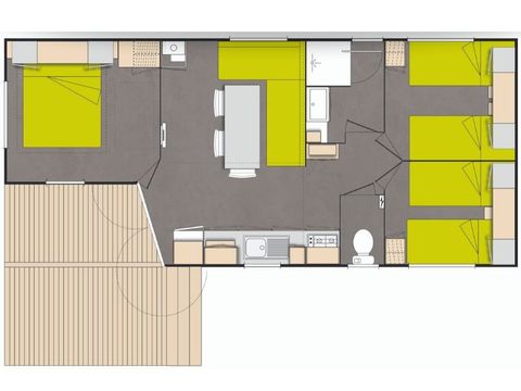 MOBILHOME 6 personnes - Confort 6 personnes 3 chambres 37m²