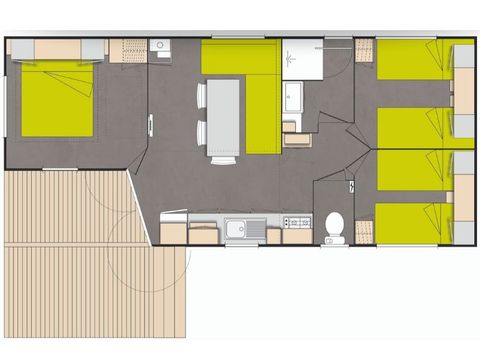 Mobile home 6 persons - Comfort 3 bedrooms 37m²