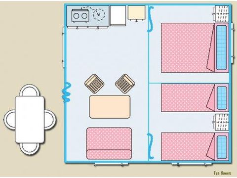 Bungalowzelt 4 personen - Funflower ohne Sanitäranlagen