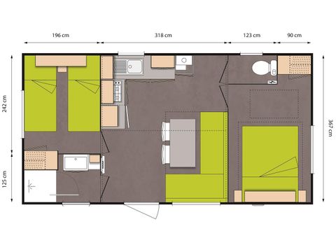 BUNGALOW 4 personnes - MH2 27 m²