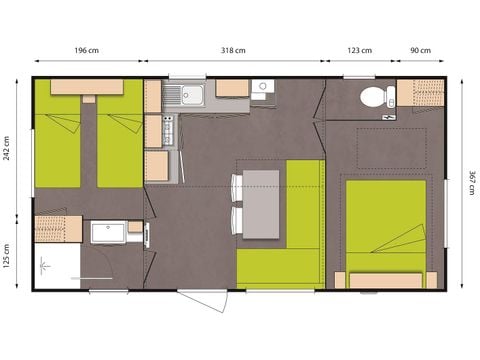 Mobile home 4 persons - MH2 27 m² (27 m²)
