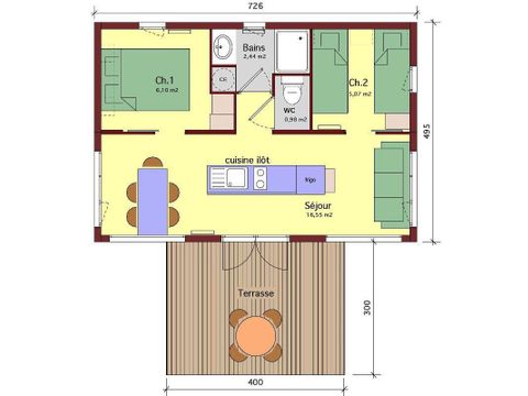 Chalet 4 personen - VERRASSING 35 m2