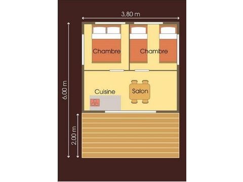 Tente en toile et en bois 4 personnes - ECOLODGE CONFORT sans sanitaires