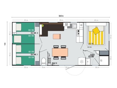 Mobile home 6 persons - PREMIUM 3 BEDROOMS