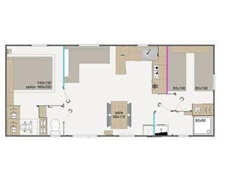 Mobile home 4 persons - PREMIUM 2 bedrooms