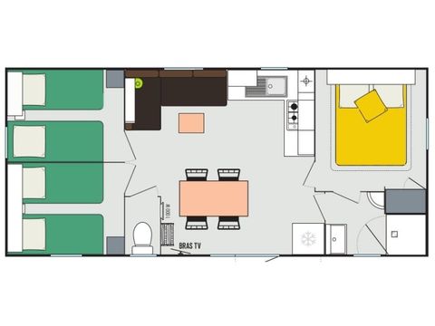 MOBILHOME 8 personas - Ocio 8 personas 3 habitaciones 30 m².