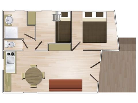 CHALET 6 personen - Comfort 30 m² 2 slaapkamers