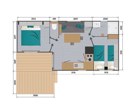Stacaravan 4 personen - Pacific