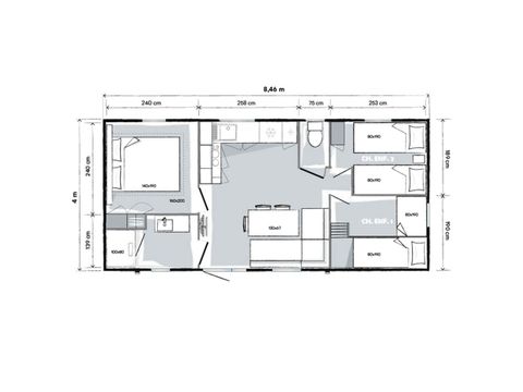 MOBILHOME 6 personas - Casa móvil Premium (2019)