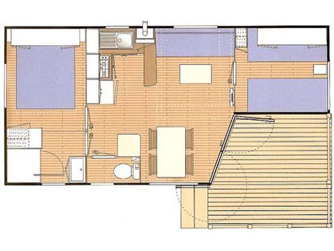 Mobile home 5 persons - Air-conditioned lodge