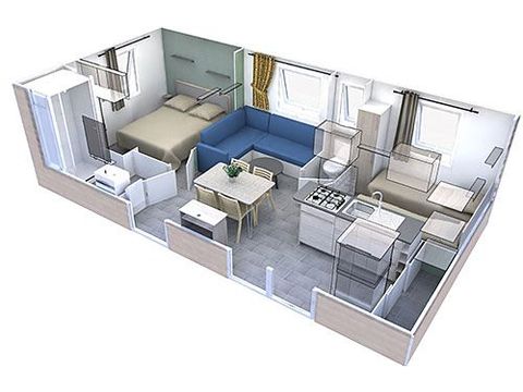 MOBILHOME 4 personas - Confortable alojamiento con aire acondicionado