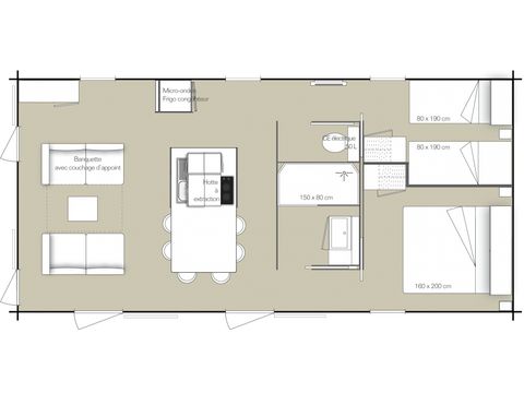 Mobilheim 5 Personen - Key West - 2 Zimmer