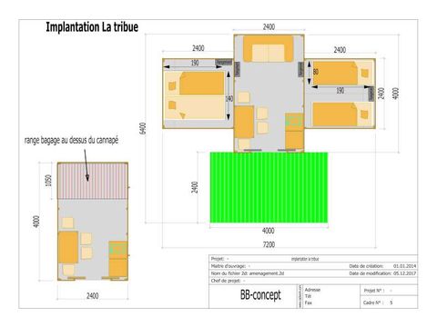 TIENDA DE LONA Y MADERA 4 personas - Tribe Lodge (sin instalaciones sanitarias)