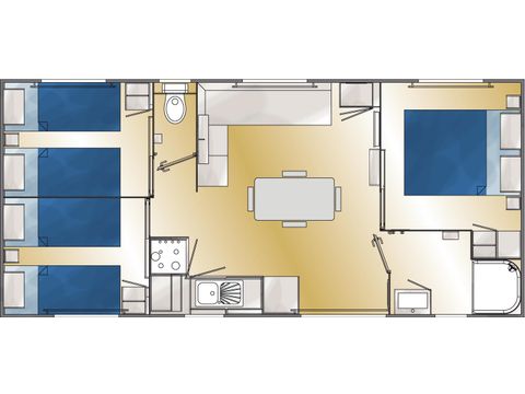 Bungalow 6 persons - Bungalow Chestnut 32 m² with wooden terrace